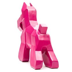 Schnauzer, 30 x 10 x 26 cm, en polyrésine rose