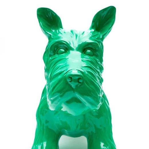 Schnauzer, 38 x 18 x 31 cm, en résine verte