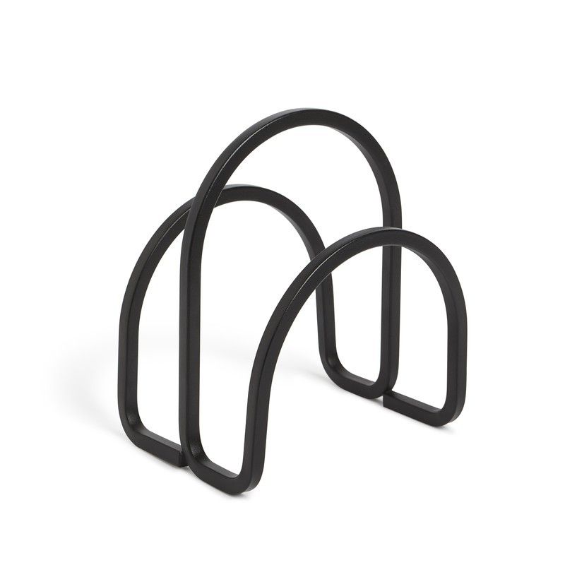 Servilletero, 12 x 10 x 15 cm, de hierro en negro | Colección Squire