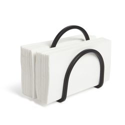 Portatovaglioli, 12 x 10 x 15 cm, in ferro nero | Collezione Squire
