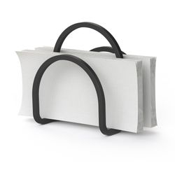 Portatovaglioli, 12 x 10 x 15 cm, in ferro nero | Collezione Squire