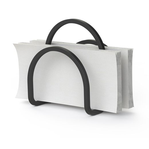 Portatovaglioli, 12 x 10 x 15 cm, in ferro nero | Collezione Squire