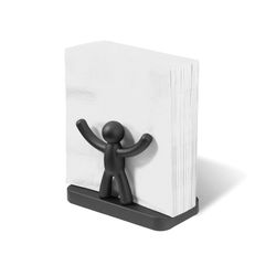 Portatovaglioli, 15 x 8 x 11 cm, in ABS nero | Collezione Buddy