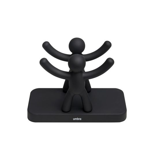 Portatovaglioli, 15 x 8 x 11 cm, in ABS nero | Collezione Buddy
