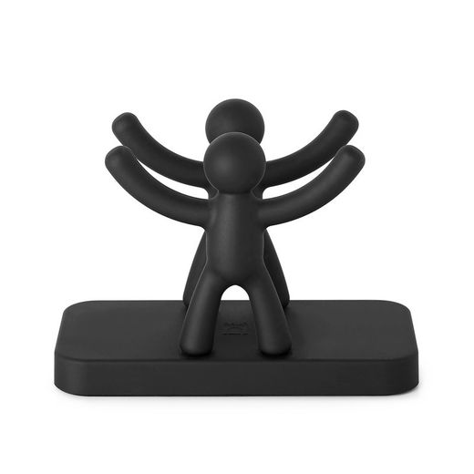 Portatovaglioli, 15 x 8 x 11 cm, in ABS nero | Collezione Buddy
