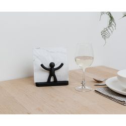 Portatovaglioli, 15 x 8 x 11 cm, in ABS nero | Collezione Buddy