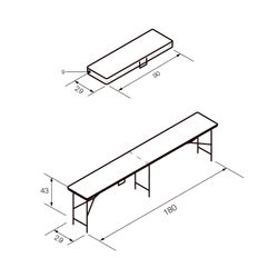 Set de 2 Bancos Plegables y Portátiles Gardiun New Koln 180x29x43 cm en Resina, Color Blanco – Ideal para Jardín, Terraza o Exterior