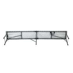 Set de 2 Bancos Plegables y Portátiles Gardiun New Koln 180x29x43 cm en Resina, Color Blanco – Ideal para Jardín, Terraza o Exterior