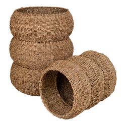 Set di 2 cesti, 35 x 35 x 45 cm, in erba marina naturale | Collezione Sarbas