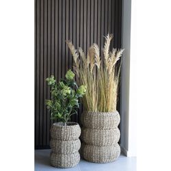 Set di 2 cesti, 35 x 35 x 45 cm, in erba marina naturale | Collezione Sarbas