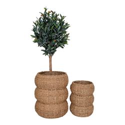 Set di 2 cesti, 35 x 35 x 45 cm, in erba marina naturale | Collezione Sarbas
