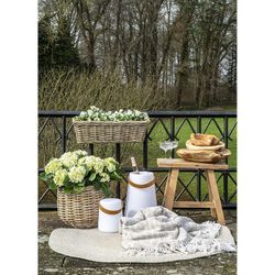 Set di 2 ceste, 38 x 38 x 34 cm, in rattan naturale | Collezione Pulo
