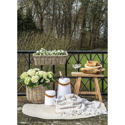 Set di 2 ceste, 38 x 38 x 34 cm, in rattan naturale | Collezione Pulo