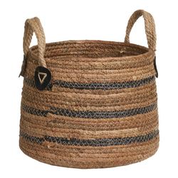 Set di 2 cesti, 39 x 39 x 28,5 cm, in foglia di banana multicolore | Collezione Erba