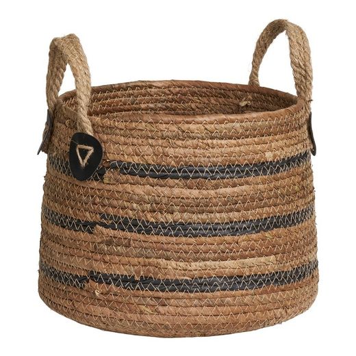 Set di 2 cesti, 39 x 39 x 28,5 cm, in foglia di banana multicolore | Collezione Erba