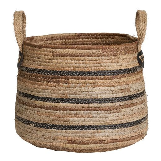 Set di 2 cesti, 39 x 39 x 28,5 cm, in foglia di banana multicolore | Collezione Erba