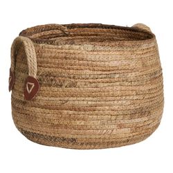 Set di 2 cesti, 39 x 39 x 28,5 cm, in foglia di banana naturale | Collezione Aosta