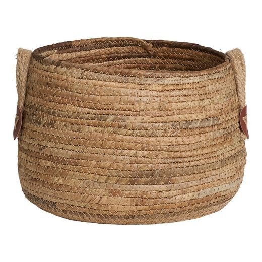 Set di 2 cesti, 39 x 39 x 28,5 cm, in foglia di banana naturale | Collezione Aosta