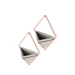 Set di 2 vasi da parete, 11 x 7 x 19 cm, in resina grigia | Collezione Trigg