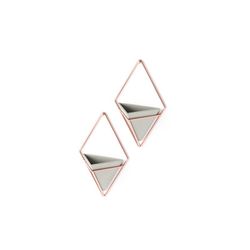 Set di 2 vasi da parete, 11 x 7 x 19 cm, in resina grigia | Collezione Trigg