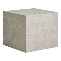 Set di 2 tavolini da salotto, 50 x 50 x 40 cm, in legno effetto marmo beige | Collezione Prague