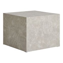 Set di 2 tavolini da salotto, 50 x 50 x 40 cm, in legno effetto marmo beige | Collezione Prague