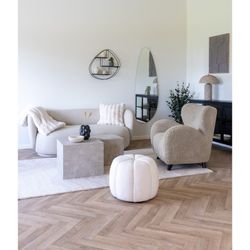 Set di 2 tavolini da salotto, 50 x 50 x 40 cm, in legno effetto marmo beige | Collezione Prague