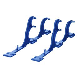 Set de 2 perchas para pértigas Kokido, PVC azul, con tornillos incluidos