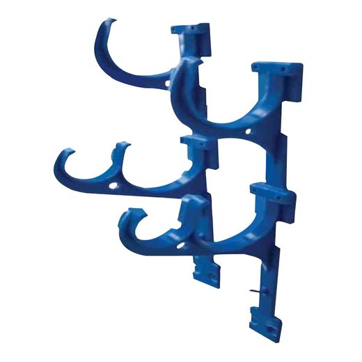 Set von 2 Kokido-Stangenhaltern aus blauem PVC, inklusive Schrauben