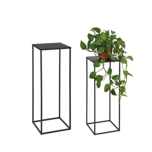 Set di 2 supporti per vasi in metallo nero | Collezione Garden