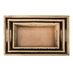 Set de 3 cajas, 40 x 24 x 12 cm, de madera