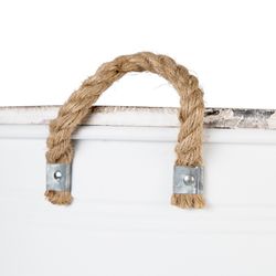 Set di 3 contenitori, Ø50 x 33 cm, in metallo bianco, blu e grigio
