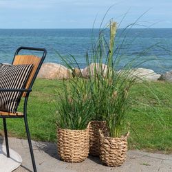 Set di 3 cesti, 31 x 31 x 37 cm, in erba marina naturale | Collezione Hue