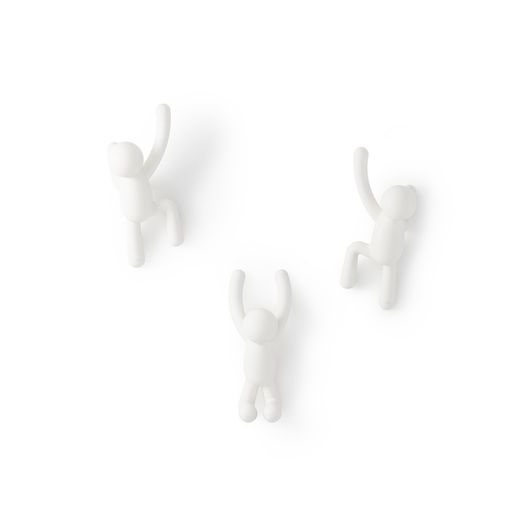 Set di 3 portabastoni, 18 x 8 x 7 cm, in ABS bianco | Collezione Buddy