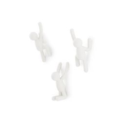 Set di 3 portabastoni, 18 x 8 x 7 cm, in ABS bianco | Collezione Buddy