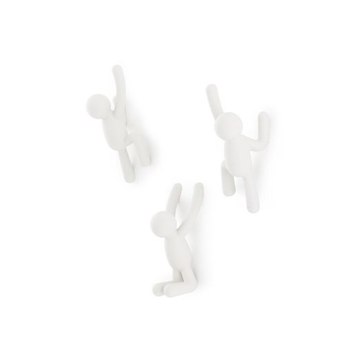 Set di 3 portabastoni, 18 x 8 x 7 cm, in ABS bianco | Collezione Buddy