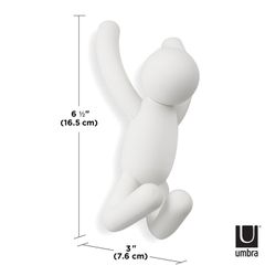 Set di 3 portabastoni, 18 x 8 x 7 cm, in ABS bianco | Collezione Buddy