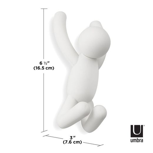 Set di 3 portabastoni, 18 x 8 x 7 cm, in ABS bianco | Collezione Buddy