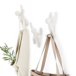 Set di 3 portabastoni, 18 x 8 x 7 cm, in ABS bianco | Collezione Buddy