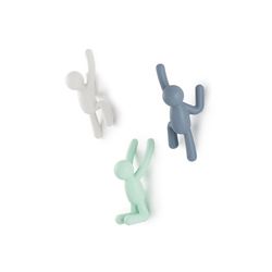 Set di 3 portachiavi, 18 x 8 x 7 cm, in ABS in tonalità blu | Collezione Buddy