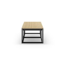 Set di 3 tavolini da salotto, 110-55,8 x 60-48 x 41,8-35,6 cm, in legno nei colori rovere, nero e grigio | Collezione Camelia