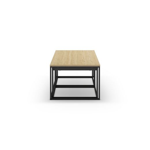 Set di 3 tavolini da salotto, 110-55,8 x 60-48 x 41,8-35,6 cm, in legno nei colori rovere, nero e grigio | Collezione Camelia