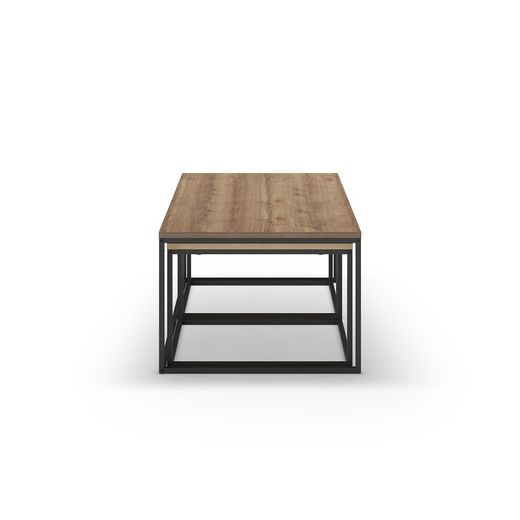 Set di 3 tavolini da salotto, 110-55,8 x 60-48 x 41,8-35,6 cm, in legno nei colori rovere, noce e marrone | Collezione Camelia