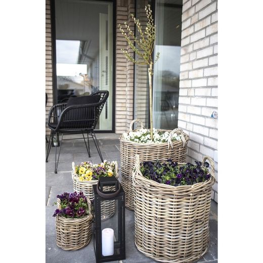 Set di 4 cestine, 50 x 50 x 58 cm, in rattan naturale | Collezione Caor