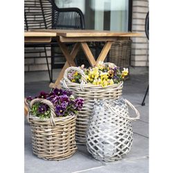 Set di 4 cestine, 50 x 50 x 58 cm, in rattan naturale | Collezione Caor