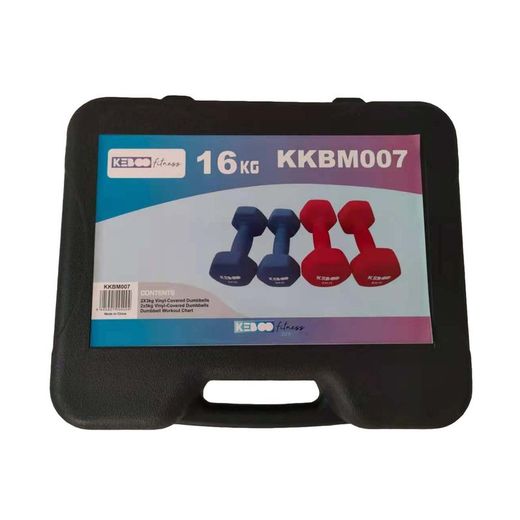 Set di 4 manubri, 33 x 12 x 39 cm, in metallo e plastica, blu e rosso | Collezione Serie 500