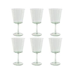 Set de 6 copas de agua, 9 x 9 x 17,8 cm, de cristal en verde | Colección Bubbles Garbo