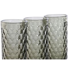Set de 6 copas de champagne, 8 x 8 x 10 cm, de cristal en gris, 7 x 7 x 20 cm | Colección Sea Side