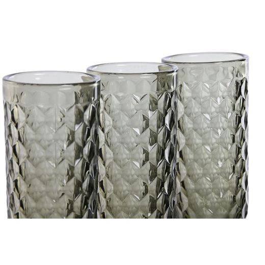 Set de 6 copas de champagne, 8 x 8 x 10 cm, de cristal en gris, 7 x 7 x 20 cm | Colección Sea Side