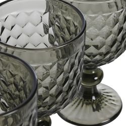 Set di 6 bicchieri da vino, 8 x 8 x 15,5 cm, in cristallo grigio | Collezione Sea Side